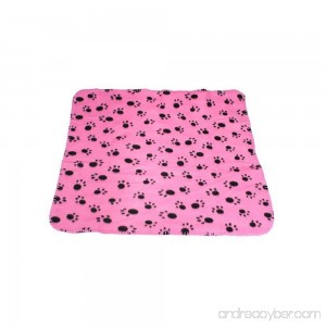 WZYuan Puppy Blanket Paw Prints Pet Cushion Small Dog Cat Bed Soft Warm Sleep Mat (Pink) - B01D8F4NF6