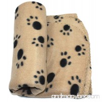 WZYuan  Puppy Blanket Paw Prints Pet Cushion Small Dog Cat Bed Soft Warm Sleep Mat  Small  Beige - B01E8FC4R4