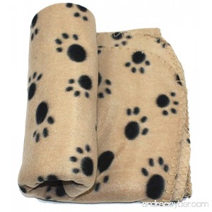 WZYuan Puppy Blanket Paw Prints Pet Cushion Small Dog Cat Bed Soft Warm Sleep Mat Small Beige - B01E8FC4R4