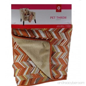 40 x 60 Orange Chevron Pet Throw Blanket for Dogs or Cats - B01DIC02VI