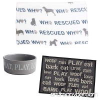 Dog Rescue Gift Set by Happa Style - Who Rescued Who Thro by Marlo Lorenz  Petrageous Bowl and Placemat (3-Piece Set) - B0728K1ZD7