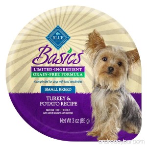 BLUE Basics Limited Ingredient Diet Grain Free Small Breed Wet Dog Food Cups - B010D1O31M