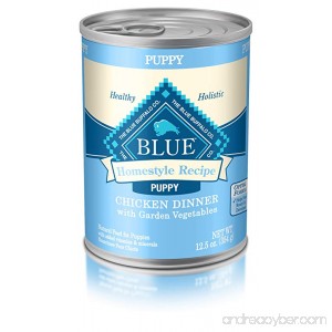 BLUE Life Protection Dog Food Blue Buffalo Homestyle Recipe Natural Puppy Wet Dog Food Chicken 12.5-oz can (Pack of 12) - B009LQD2CC