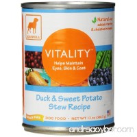 Dogswell Vitality for Dogs  Duck & Sweet Potato Stew Recipe  13-Ounce Cans (Pack of 12) - B00141LDGY