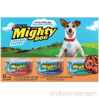 Purina Mighty Dog Wet Dog Food  3 Flavor Variety Pack (Beef/Chicken  Bacon/Lamb)  5.5-Ounce Can  2 Packs of 12 - B002CJODFK