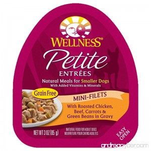 Wellness Petite Entrees Natural Grain Free Wet Small Breed Dog Food 3-Ounce Cup (Pack of 24) - B00MCGO1I2