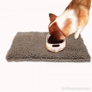 CHENILLE Hevice Extra Thick Microfiber Pet Dog Cat Mats Rugs For Food and Water Crate Machine Washable Fast Dry Non Slip Doormat Flexible Soft Super Absorbent - B01M4PI580
