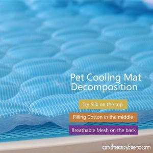 Dora Bridal Cooling Mat Pet Cool Pad Fast Self Cooling Dog Bed Cat Kennel Mat Non-Toxic Easy Clean - B07F3Z5STY