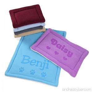 Personalized Dog Kennel Mat - Large or Small Pad Cute Washable Bed Cushion - Cats or Dogs - B077M41QVT id=ASIN