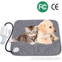 Pet Heating Pad  Adoric Life Safety Indoor Waterproof Electric Heating Pad for Dogs and Cats  2 Level Adjustable Temperature Mat with Chew Resistant Steel Cord  17.7 X 17.7 inch - B077MBGSX3