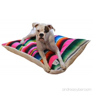 Del Mex Mexican Serape Blanket and Sherpa Dog Bed Pillow - B077GHT42Z
