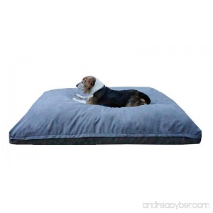 Dogbed4less Large Memory Foam Dog Bed Pillow with Orthopedic Comfort Waterproof Liner and Grey Microsuede Pet Bed Cover 41X27 Inches - B072HKWQ3W