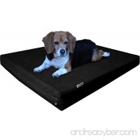 Dogbed4less Large Orthopedic Gel Infused Memory Foam Dog Bed  Waterproof Liner with Durable Canvas Cover  41X27X4 Inch  Black (Fit 42X28 Crate) - B01N5EIHUA