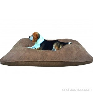 Dogbed4less Medium Memory Foam Dog Bed Pillow with Orthopedic Comfort Waterproof Liner and Brown Microsuede Pet Bed Cover 37X27 Inches - B072F64DBC