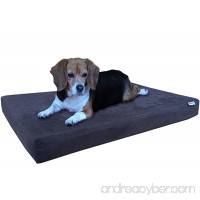 Dogbed4less Orthopedic Dog Bed with Memory Foam for Medium Large Pet  Waterproof Liner  Washable Micro Suede Espresso Cover  41X27X4 Inch (Fit 42X28 Crate) - B075HKZ94S