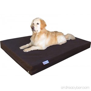 Dogbed4less Orthopedic Gel Memory Foam Dog Bed for Large Dog Waterproof Liner and Durable Pet Bed Cover XXL 55X37X4 Inch 1680 Ballistic in Brown - B0737HH28S
