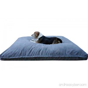 Dogbed4less XL Extra Large Memory Foam Dog Bed Pillow with Orthopedic Comfort Waterproof Liner and Microsuede Pet Bed Cover 40X35 Inches Grey - B0716G81C3