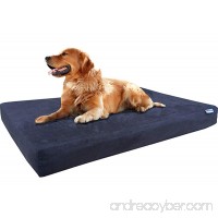 Dogbed4less XL Orthopedic Gel Infused Cooling Memory Foam Dog Bed for Medium to Large Pet  Waterproof Liner and Suede Espresso External Cover  47X29X4 Inches (Fit 48X30 crate) - B07383Z7C1