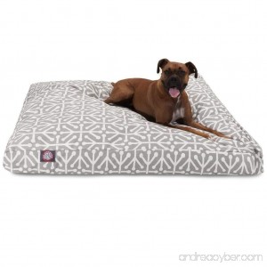 N2 Medium Grey White Geometric Pattern Dog Bed Gray Modern Fun Bold Print Pet Bedding Rectangle Features Waterproof base Stain Resistant Removable Cover Sturdy Zipper Design Polyester - B077PR1DCQ