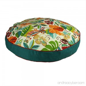 N2 Medium Indoor Outdoor Red Blue Green Floral Pattern Dog Bed Paisley Round Pet Bedding Jungle Bold Print Features Water Mildew Fade Resistant Base Removable Cover Stylish Polyester - B078487CCH