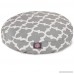 N2 Medium White Grey Trellis Pattern Dog Bed Gray Quatrefoil Modern Round Pet Bedding Bold Fun Print Features Water Stain Resistant Removable Cover Comfort Design Polyester - B07847NNDJ