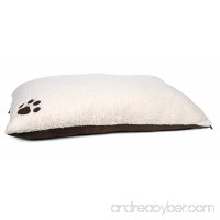 Petface Dog Bed - Memory Foam Mattress Pet Bed Pillow  Fleece and Faux Sheepskin  Washable - Medium & Large - Brown & White - B076Z7LCT1