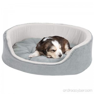 PETMAKER Small Cuddle Round Microsuede Pet Bed - Gray - B01KP1CTDY