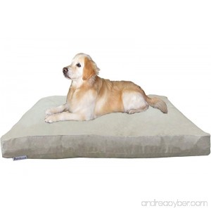 Premium Orthopedic Shredded Memory Foam Dog Bed Pillow with Waterproof Internal Liner and MicroSuede External Cover for Small Medium to Extra Large Pet - 6 Sizes - B0725C6771
