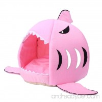 YDZN Pet Dog Cat Bed House Shark Mouth Teddy Doggy Puppy Warm Kennel Cushion Pad - B076B1NCYL
