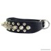 8-10 Faux Leather Spiked Studded Punk Dog Collar 7/8 Wide for Small/X-Small Breeds and Puppies Black - B00NSIMZE0