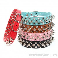 AOLOVE Mushrooms Spiked Rivet Studded Adjustable Pu Leather Pet Collars for Cats Puppy Dogs - B01CB4K7DC