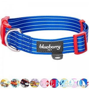 Blueberry Pet 9 Patterns Bon Voyage Collection Designer Dog Collar with Nautical Anchors & 8 Patterns Personalized Collars Matching Leash & Harness Available Separately - B01DD0TESW