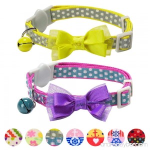 Blueberry Pet Pack of 2 Breakaway Bowtie Cat Collars with Bell - B017W2ZQLG