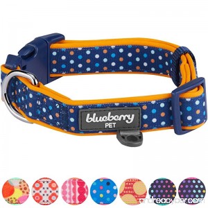 Blueberry Pet Soft & Comfortable Polka Dots Diamond Houndstooth Pattern Dog Collar - B073W88BTD