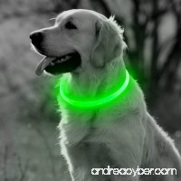 BSeen LED Dog Collar  USB Rechargeable Glowing Pet Collar  TPU Cuttable Dog Safety Lights for Small Medium Large Dogs - B078W5SYLR