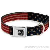 Buckle-Down Seatbelt Buckle Dog Collar - Vintage US Flag Stretch - B00JQOR47S