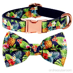 Csspet Summer Pineapple Dog Bow Tie Collar Handmade Dog Bow Necklace for Pet Boy Girl Dog - B07CNXLNJN