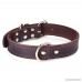 DAIHAQIKO Leather Dog Collar Genuine Leather Alloy Hardware Double D-Ring 3 Best for Medium Large and Extra Large Dogs - B07916YVQM