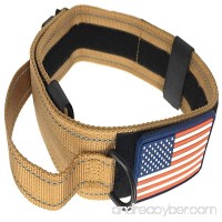 DOG COLLAR WITH CONTROL HANDLE MILITARY STYLE METAL QUICK RELEASE TACTICAL BUCKLE HEAVY DUTY 2" WIDTH NYLON WITH USA FLAG GREAT FOR HANDLING AND TRAINING LARGE CANINE MALE OR FEMALE K9 - B07B8ZMVL6