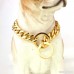 Dogs Plated Gold Stainless Steel Cuban Curb Link Chain Necklace 12-36 - B01MCS6C51