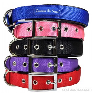 Downtown Pet Supply Deluxe Adjustable Thick Dog Collar (Blue Red Black Purple Pink - Small Medium Large or X-Large) by - B00QBAL4KS