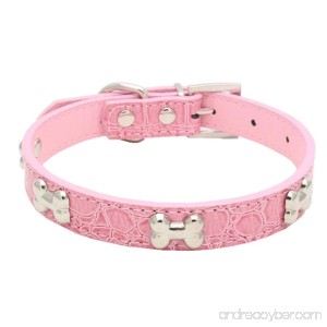 haoricu Pet Collar Small Dog Collars Bling Crystal with Bone Necklace Puppy Cat - B01KX1OH22