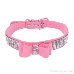 Howstar Pet Collars Pet Supplies Adjustable Bowknot Dog Cat Necklace Rhinestone Crystal Bling Dog Collar - B078FH6M7H
