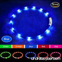 Led Dog Collar USB Rechargeable Glowing Pet Dog Collar Light for Night Walking Safety Water Resistant Flashing Light Up Dog Necklace for Small Medium Large Dogs - B01G6DEMVM