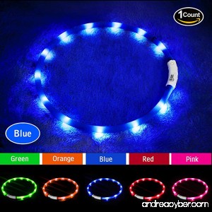 Led Dog Collar USB Rechargeable Glowing Pet Dog Collar Light for Night Walking Safety Water Resistant Flashing Light Up Dog Necklace for Small Medium Large Dogs - B01G6DEMVM