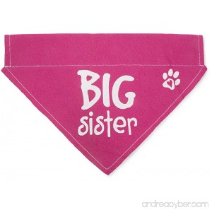 Pavilion Gift Company Big Sister Pink Paw Print Large Dog Slip on the Collar Bandanna - B01KU7BB8M