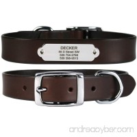 Premium Leather Dog Collar w/Stainless Steel Rivet-On Pet ID Tag. Soft Touch Genuine Italian Leather w/Personalized Stainless Steel Dog Tag. Perfect for Small  Medium  or Large Dogs  Male or Female. - B074F38645