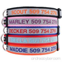Reflective Personalized Dog Collar  Custom Embroidered w/Pet Name & Phone - Blue  Black  Pink  Red & Orange Collars for Boy & Girl Dogs; 3 Adjustable Sizes: Small  Medium  Large. Highly Reflective. - B0075RW414