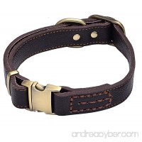 Sindello Genuine Leather Pet Dog Collar Durable and Comfortable Adjustable S M L Black Brown - B072M4MPVS