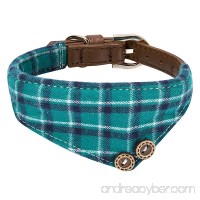 StrawberryEC Extra Small Dog and Cat Collar with Cute Plaid Bowtie. Adjustable 5 Holes to Also Fit Puppy and Kitten. Quality PU Leather and Durable Polyester - B076BF6L1L